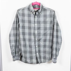 Merona Gray Gingham Plaid Button Down Shirt